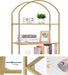 Goldtone StainlessSteel TemperedGlass SixTier Bookshelf