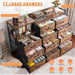 Dresser for Bedroom with 11 Drawers, Open Shelf, 49.6" W, Brown
