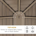 10' X 14' Hardtop Gazebo Canopy with Galvanized Steel Roof, Aluminum Outdoor Pavilion Gazebo with Top Hook, Netting, and Curtains for Patio, Garden, Backyard, Deck, Brown
