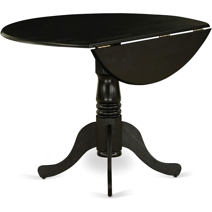 Wood Dining Room Table with round Tabletop, Black Finish