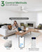 52 Inch Smart Ceiling Fan No Light, Flush Mount Low Profile