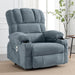 Power Lift Recliner Chair for Elderly, Electric Recliners with Heat and Massage, USB Charge Port, Cup Holders, Infinite Position and Side Pockets, Fabric Single Sofa for Living Room, Blue