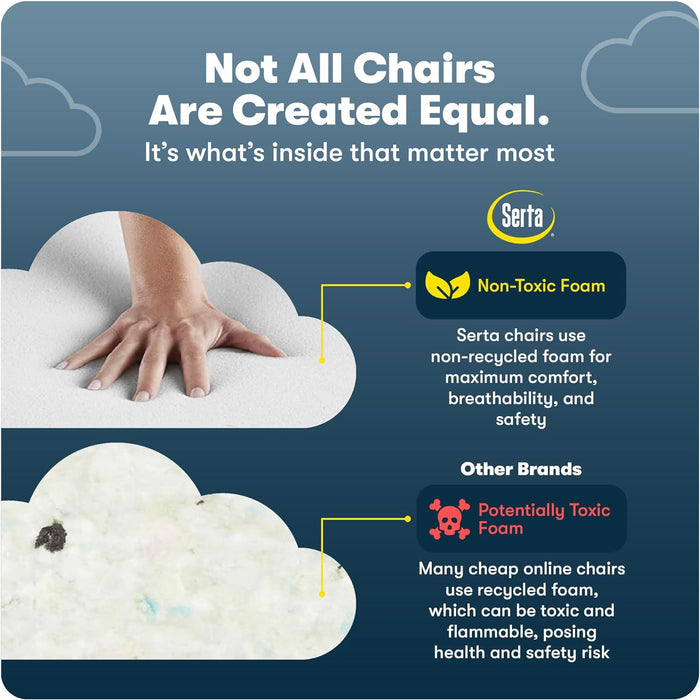 Bryce Executive Office Chair, Ergonomic Computer Deskchair with Patented AIR Lumbar Technology, Comfortable Layered Body Pillows for Cushioning, quality Foam, Bonded Leather, Cream White