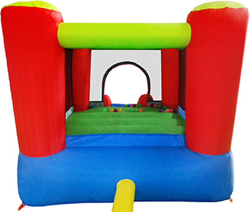 KC106 8X7 Foot Junior Inflatable Bouncer, Kid Park, Jumping Bouncing House, Jump Slide Playhouse W/ 50 Pit Balls, 3 Sides Mesh Protection, and Heavy-Duty GFCI ETL Certified 385W Blower