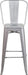 Lily Commercial Grade 4 Pack 30" High Silver Metal Indoor-Outdoor Barstool with Removable Back