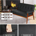Black Faux Leather Mid Century Loveseat Sofa with Cushions - ShipItFurniture