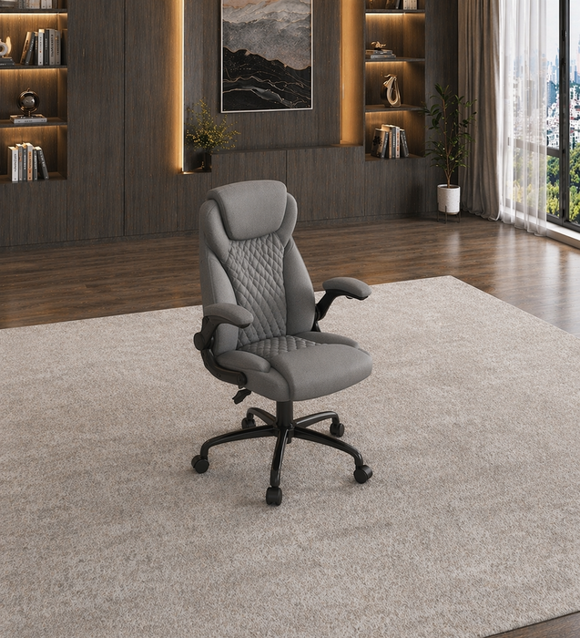 63" Farmhouse Executive Desk with Storage Cabinet & Ergonomic High-Back Chair Set White