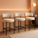 Boucle Bar Stools Set of 3, 24" Modern Counter Stools with Backs, White Upholstered Barstools for Kitchen Island, Bar, Cafe - ShipItFurniture