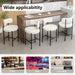 Boucle Bar Stools Set of 3, 24" Modern Counter Stools with Backs, White Upholstered Barstools for Kitchen Island, Bar, Cafe - ShipItFurniture