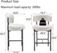 Boucle Bar Stools Set of 3, 24" Modern Counter Stools with Backs, White Upholstered Barstools for Kitchen Island, Bar, Cafe - ShipItFurniture