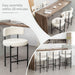 Boucle Bar Stools Set of 3, 24" Modern Counter Stools with Backs, White Upholstered Barstools for Kitchen Island, Bar, Cafe - ShipItFurniture