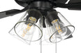 52" Eos 4 Light Ceiling Fan in Flat Black Finish with Reversible Flat Black/Greywood Blades