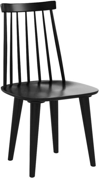 American Homes Collection Burris Country Farmhouse Wood Black Spindle Side Chair (Set of 2)