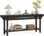 70.8-Inch Solid Wood Long Console Table, Farmhouse Entryway Table with Storage, Narrow Sofa Table Grey Couch Table for Living Room Entryway Hallway (Black)