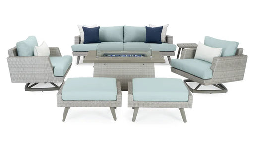 Ehrenfried Premium All-Weather Wicker 5 - Person Patio Conversation Sets with Sunbrella® Cushions