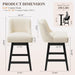 27" Swivel Bar Stools Set of 2, Upholstered Barstools with Padded Seats and Solid Wood Legs, Counter Height Kitchen Stools for Kitchen Island, Breakfast Nook, Beige