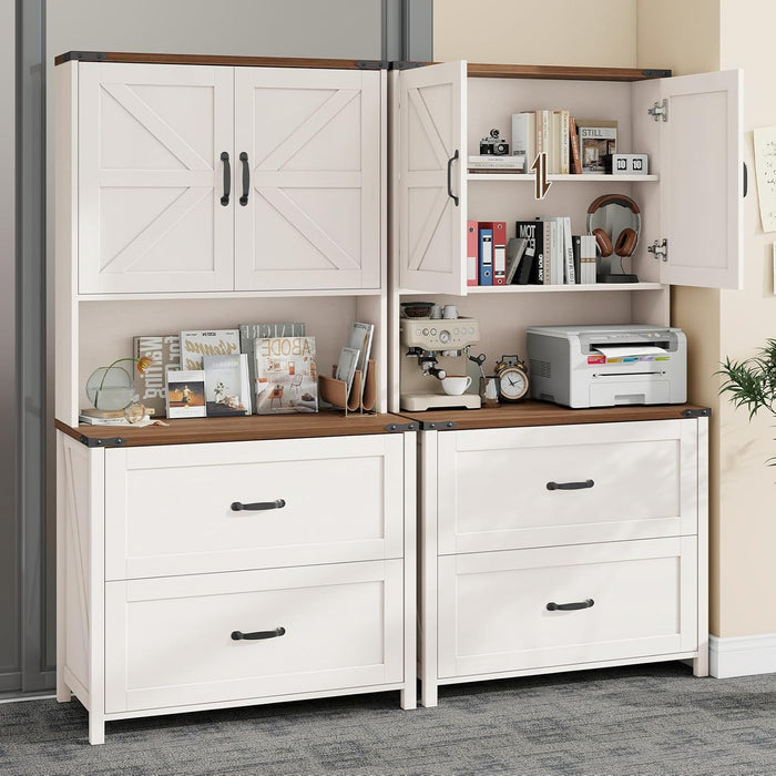 White Two Drawer Lateral File Cabinet