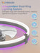 20" RGB Low Profile Ceiling Fans with Lights and Remote, Grey