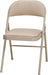 4 Pack Padded Folding Chairs, Cushioned Sand Fabric Foldable Chair, Buff