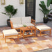 5 Pieces Patio Lounge Chair Set W/Ottomans, Acacia Wood Patio Conversation Set W/Cushions, Coffee Table, Modular Outdoor Lounge Sofa Set for Lawn, Backyard, Poolside