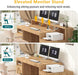 65" Farmhouse Computer Desk with Drawers and Printer Stand for Home Office