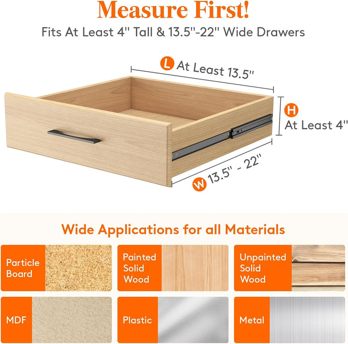 8 Pack Drawer Dividers 4" High,11-17" Adjustable Dresser Drawer Organizers for Clothes, Expandable Dresser Separators in Bedroom/Bathroom/Kitchen/Vanity/Office Organization and Storage, White