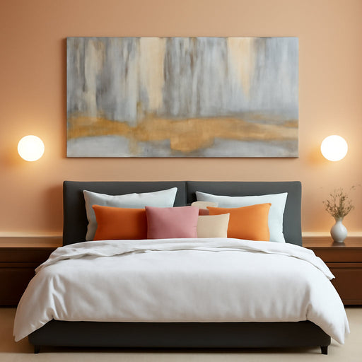 Textured Wall Art Gold Wall Decor Modern Wall Picture 24"X48" Artwork for Bedroom Decorative Painting for Dining Room Area