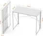 Small Folding Desk 31.5 Inch White Desks, No Assembly Required Computer Desk Spaces Saving Foldable Table for Bedroom, Home Office, Dorm, Apartment, Kids