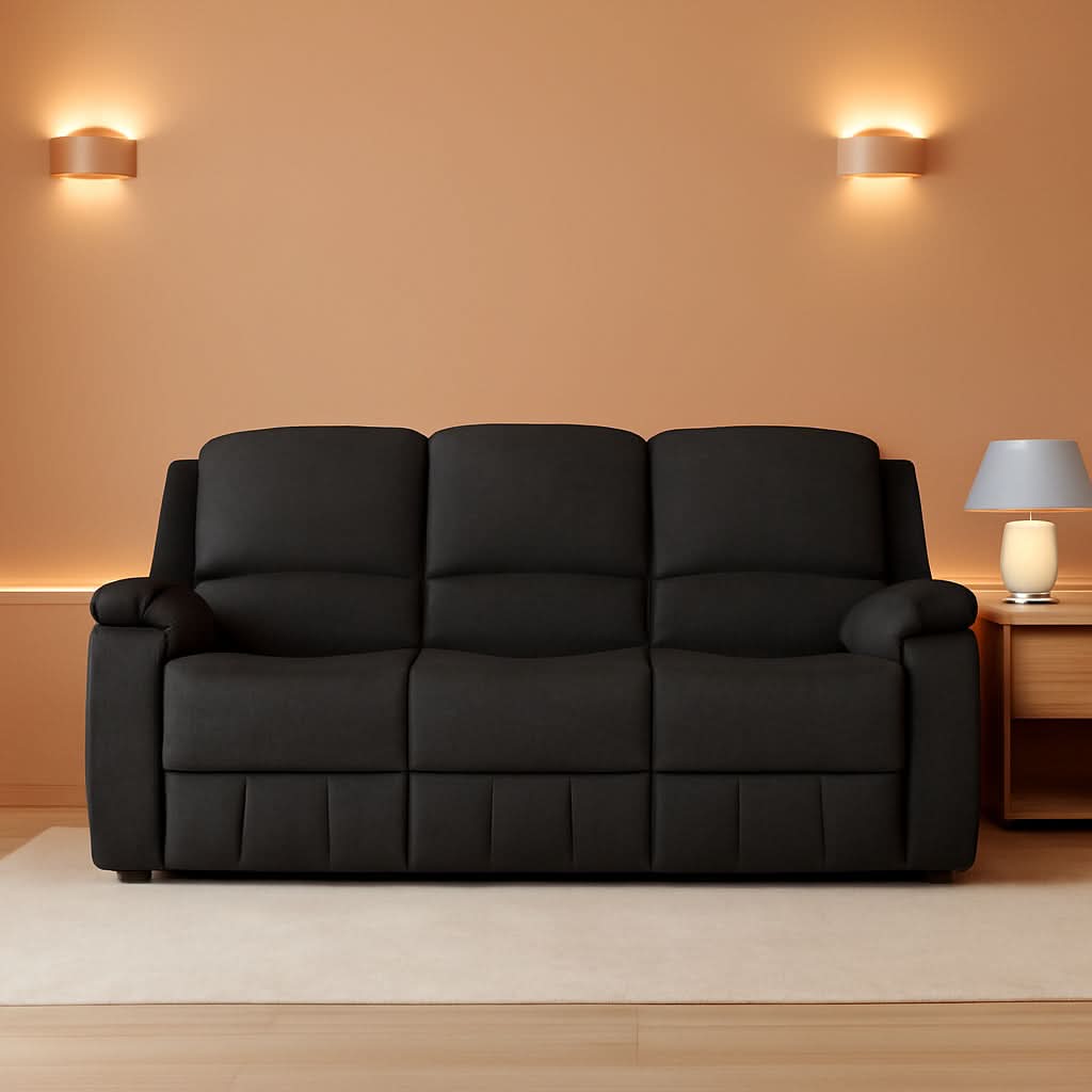 80-Inch RV Triple Recliner Sofa With Convertible Console — ShipItFurniture