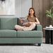 89InchSofa With ExtraDeep Seats LightGreen PremiumFabric Upholstery