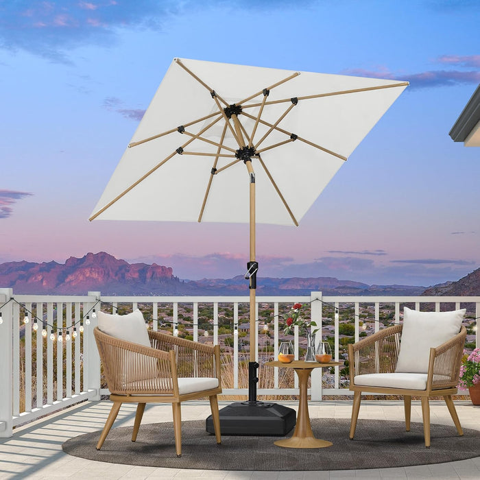 Outdoor Umbrella 6' X 6' Market Square Push Button Tilt, Cream
