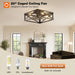 16-Inch Square Caged Ceiling-Mount Fan With Remote
