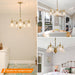 Brushed Brass Vintage 5 Light Architectural Chandelier