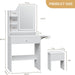Compact White Vanity Desk With BuiltIn Illumination