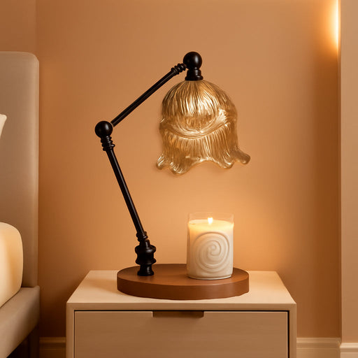 Candle Warmer Lamp, Dimmable Candle Lamp Warmer with Flexible Arm for Customizable Angles, Timer, Bedroom Living Room Home Decor Wax Melt Warmer, Gifts for Mom, with 2 Bulbs