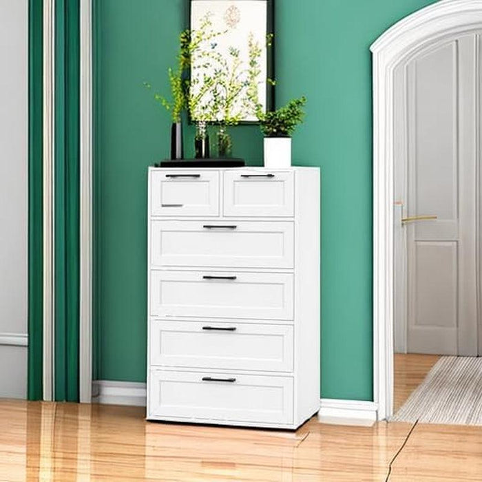 Tall White Generously Proportioned Dresser With Storage