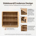 Sideboard Buffet Cabinet with Storage, 31.3”W,Light Oak