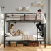 IndustrialStrength Alloy Metal Twin Bunk Bed Black
