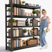 Metal Bookshelf, 5-Tier Adjustable Industrial Bookcase with Anti-Tip Kit | 2500LBS Boltless Steel Storage Shelves for Living Room, Bedroom & Home Office, 36"W X 16"D X 72"H