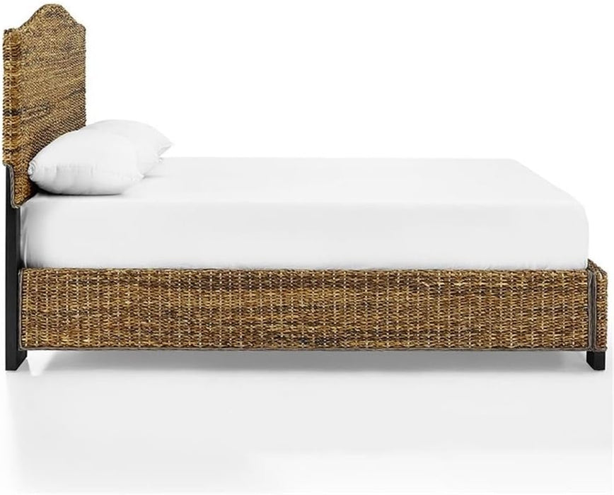 Queen Size Panel Bed with Headboard, Footboard, Platform, Wooden Slats in Wood, in Natural, No Box Spring Needed, Easy Assembly, up to 600 Lbs Weight Capacity