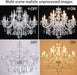 Clear K9 Crystal Chandelier 15 Light Pendant Lighting Fixture for Dining Room Living Room Bedroom Hallway Entryway Elegant Ceiling Lamp E12 Clear