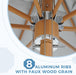 10X10 FT Rectangular Patio Umbrella with 3-Year-No-Fade Olifen Fabric, Outdoor Umbrella with 8 Faux-Wood Grain Aluminum Ribs, Market Umbrella with Pulley Lift for Poolside, Deck, Backyard, Light Gray