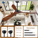 52" Ceiling Fan with Light and Remote, 6-Speed Dimmable Outdoor Ceiling Fan, High CFM Quiet 3 Blade Wood Ceiling Fan,  Modern Propeller Ceiling Fan for Outdoor Indoor Living Patio Porch (Walnut)