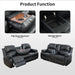 Leather Recliner Sofa Set，Leather Reclining Sofa Set for Living Room Furniture Sets，Black Recliner Couch Set for Living Room/Office/Theater Seating(Sofa Set 3 Pieces)