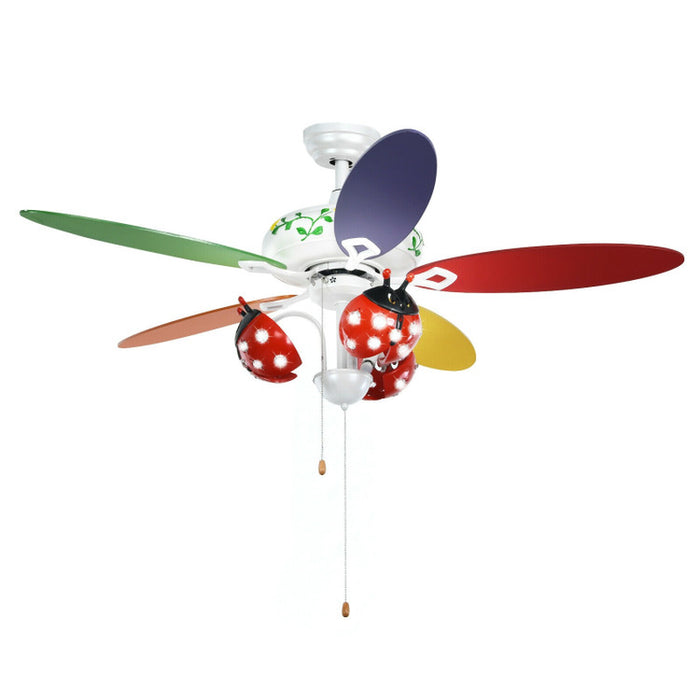 52 Inch Kids Ceiling Fan with Pull Chain Control