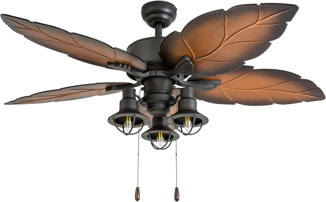 Tropical Bronze 52 Inch Ceiling Fan With Remote