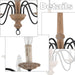 Six Lights French Country Rustic Wooden Chandelier