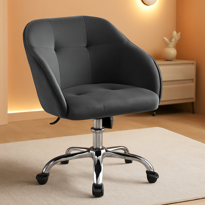 Office Chair Height Adjustable Mid Back Chair Swivel Large Seat Chairs Desk Chair Computer Chair on Wheels with Armrests