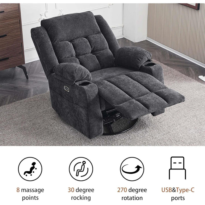 Power Rocking Recliner with Massage & USB