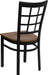 HERCULES Series Black Window Back Metal Restaurant Chair - Cherry Wood Seat